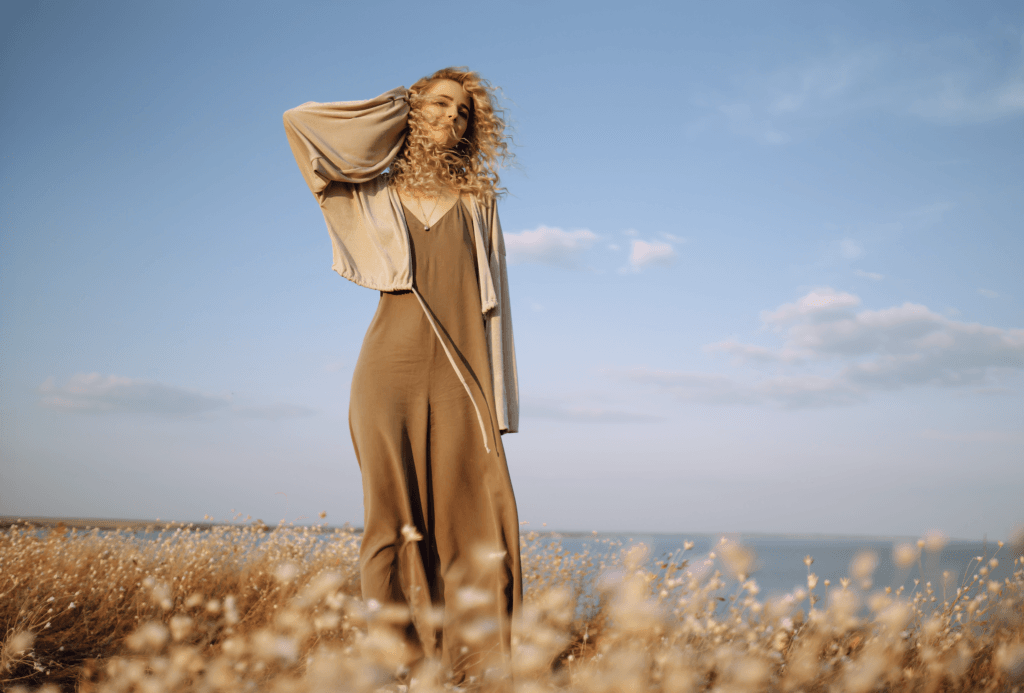 A stunning fashion photograph depicting emotional storytelling and innovative digital techniques.